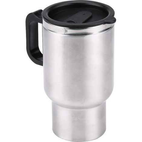 Bouilloire de Voyage, Bouilloire Électrique de Voiture, Tasse Chauffante 12V 450ml Tasse de Voiture en Acier Inoxydable avec Câble Allume-Cigare pour Café, Thé (1/5)