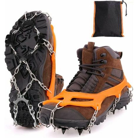 Crampons Antidérapants 8 Dents en Acier au Manganèse Crampon Neige Crampon d'escalade Alpinisme Randonnée Pêche Activités sur Terrain Neigeux(1 Paire) (1/5)