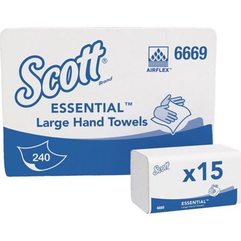 Asciugamano piegato 6669 1 velo bianco L318xP200 mm circa SCOTT (1/2)