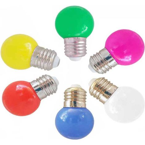 Farbige LED-Lampe G45 E27 1W