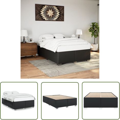 vidaXL Bettgestell Schwarz 160x200 cm Kunstleder (1/5)