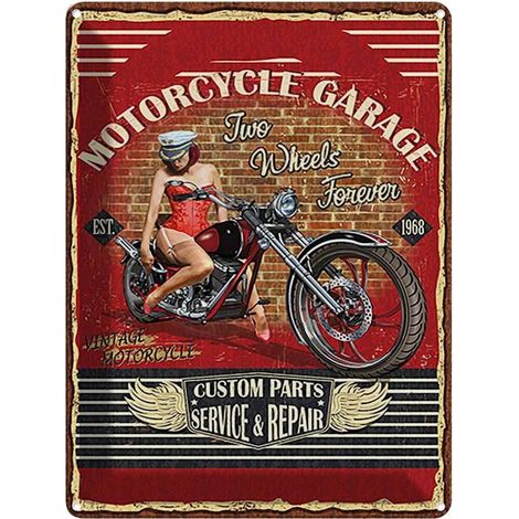 Plaque métallique 40x30 cm Garage moto Atelier automobile (1/5)