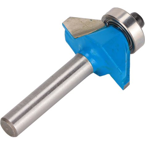Fraîse à chanfreiner 45° avec roulement pour bois, queue ronde 1/4", dimensions 1/4x5/16