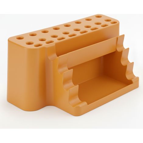 Pinsel-Organizer, orangefarbener Ständer mit Ablage, 26 Fächer (1/3)