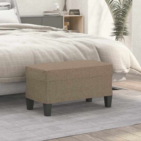 vidaXL Banco de tela gris taupe 70x35x41 cm (1/5)