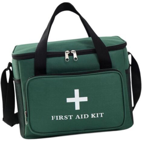 Trousse de premiers secours vide, grande capacité, légère, à plusieurs compartiments, idéale pour les activités de plein air et nautiques, verte-Chrom (1/5)