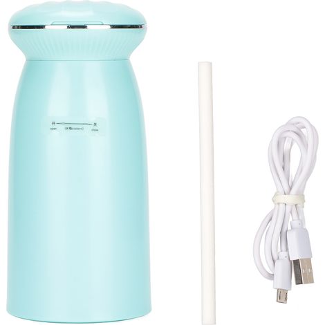 Mini humidificateur 350ml USB bleu, style élégant, double modes, purification d'air, fonctionnement facile, protection anti-surchauffe, usage bureau/voiture (1/5)