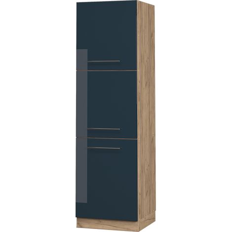 Herdumbauschrank Fame-Line, Dunkelblau Hochglanz, 60 cm, Vicco