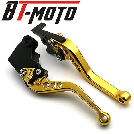 Brems- und Kupplungshebel für Yamaha YZF-R1/YZFR1 (2004-2008) und YZF-R6/YZFR6 (2005-2016), kurzer Griff aus goldfarbenem Aluminium.