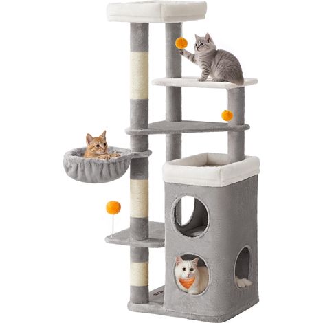 Arbre à Chat 150 cm de Haut, Tour de Jeux à Plusieurs Niveaux (1/5)