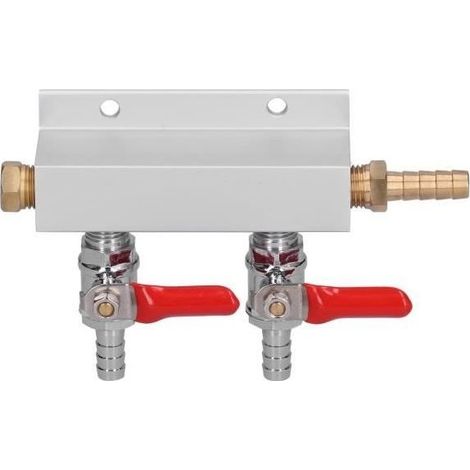 Repartiteur of gas to 2 channels with clapets anti-return previennent
