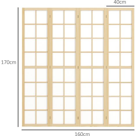Écran en 4 parties à murs de séparation de 160 x 170 cm,pare-cloison pliable parasol d’intimité pour la nature du salon