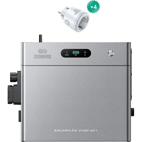 Zendure SolarFlow 2400 AC+ Balkonkraftwerk-Set – 2400W AC-Batteriespeicher + 4x Smart Plug Pro (2400W Ausgang, 16,8 kWh max. Speicher, 3200W PV-Eingang, 96% Effizienz) (1/5)