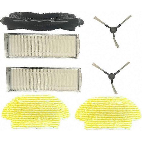 Pièces de rechange pour aspirateur Kärcher RCV3 : 6 brosses principales, brosses latérales, filtres et chiffons de nettoyage. (1/5)