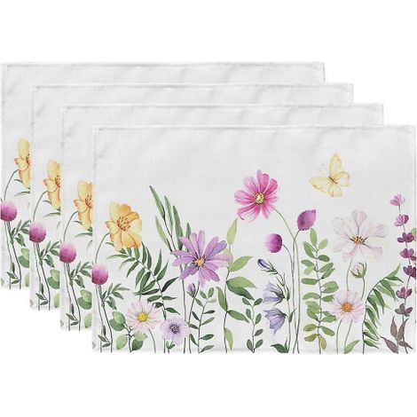 8-teiliger Tischläufer mit Blumen- und Schmetterlingsmotiv für den Frühling, saisonale Sommerküche (1/5)
