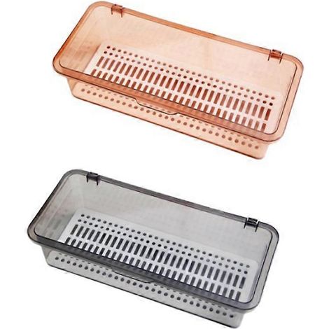 Organisateur de tiroir, rangement transparent pour coiffeuse, présentoir à maquillage avec couvercle pour salle de bain B (1/5)