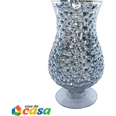 Calice portacandela in vetro argento lanterna decorazioni idea regalo per natale (1/5)