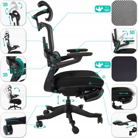Songmics Nario 500 Ergonomischer Bürostuhl Schwarz (1/3)