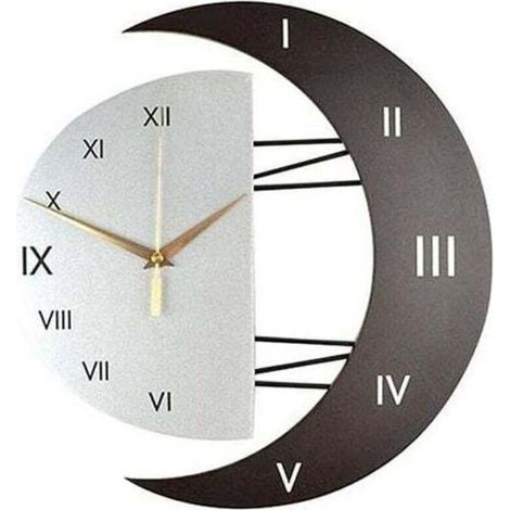 Horloge murale moderne Design moderne Horloge murale Creative Moon Frame Horloge de cuisine Horloge murale pour la maison (33cm) (1/4)