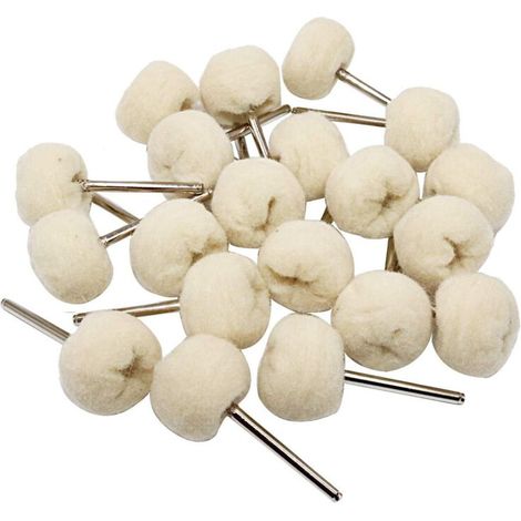 Paquete de 20 almohadillas de pulido rotativas de algodón para mandriles de 3 mm - KZQ