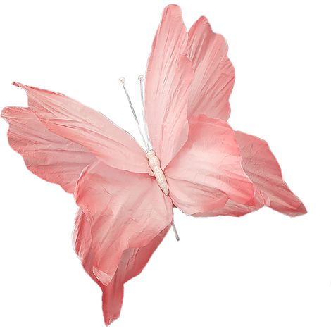 Papillon décoratif en papier rose 50 cm, fleur artificielle pour décoration de vitrine, mariage et allée (1/5)
