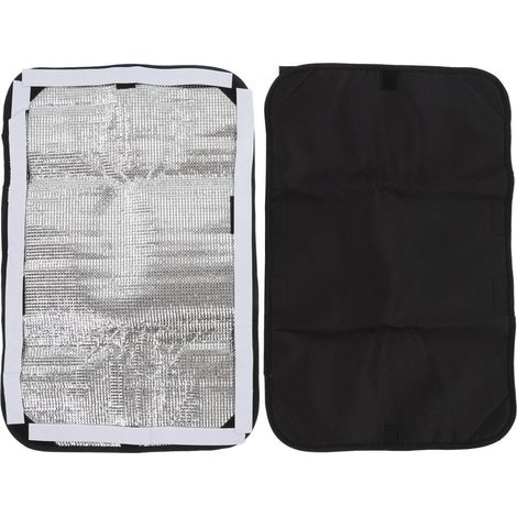 [Kit Accessoires RV] StoreMe 1.0x - 2 x Cache fenêtre isolant thermique et UV avec film aluminium 600D Oxford pour camping-car et bateau - Noir Extérieur/Argent Intérieur - 40.5x62 cm (1/5)