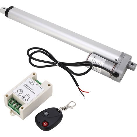 Vérin électrique linéaire 300mm course 750N en alliage d'aluminium avec interrupteur de fin de course, moteur 24V, kit télécommande et contrôleur (1/5)