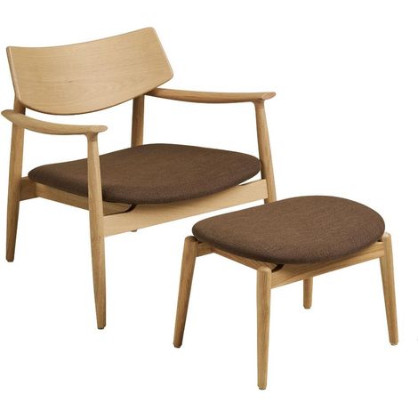 Gina fauteuil avec repose-pieds chêne. (1/5)