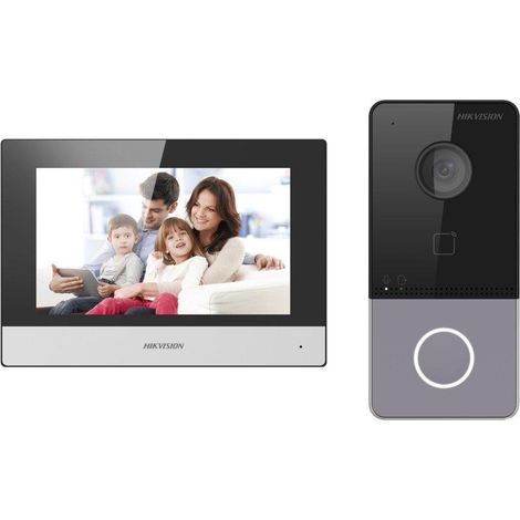 Interfono Video Hikvision DS-KIS603-P Nero 7 Pollici