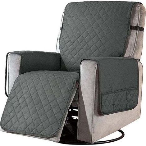 Housse de Fauteuil Relax Matelassé Couvre Fauteuil Inclinable Doux Protecteur Canapé 1 Place Antidérapant pour Animaux de Compagnie pour Chaise Canapé Décorative (Gris foncé) (1/5)