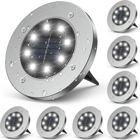 Set of 8 solar-powered LED garden lights for outdoor use