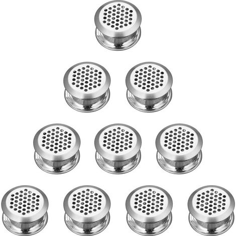 10Pcs Stainless Steel Round Ventilation Grille for Cabinet Cupboard Exhaust Grille Ventilation Kitchen Furniture Silver Keep Fresh Air Inside the Cabinet (1/5)