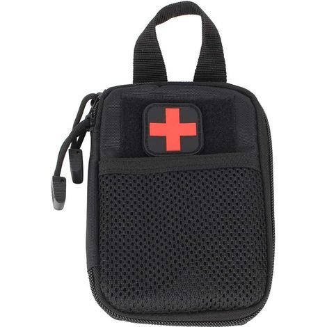 Große Molle-Tasche, taktische Molle-Medizintasche, Erste-Hilfe-Tasche, Notfall-Medizintasche, multifunktionale Hüfttasche, Ersatz für Outdoor-Kamera, Wanderkamera (Schwarz) (1/5)