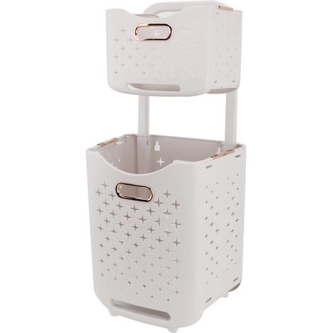 Panier à linge roulant, pliable, trieur de linge, organisateur, paniers à linge suspendus pliables, panier à linge sale doré (1/5)