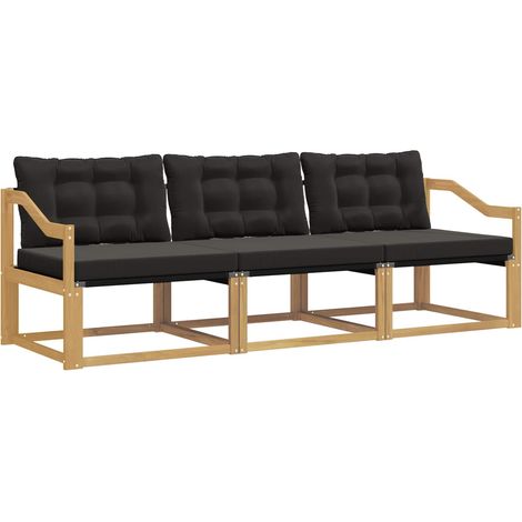 Outdoor Sofa Set with Cushion 3 pcs White and Black vidaXL (1/5)