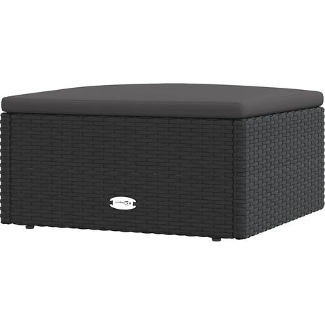 Maison Exclusive - Gartenhocker mit Kissen Schwarz Poly Rattan