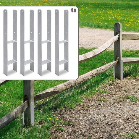 Randaco Ancrage pour poteaux d'extérieur – très robuste, résistant aux intempéries et idéal pour les poteaux en bois dans le jardin - 91 mm 4x - H support de poteau (1/5)
