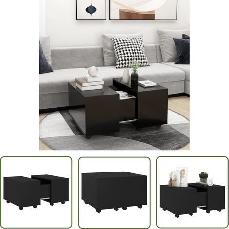 The Living Store Couchtisch Schwarz 60x60x38 cm Holzwerkstoff - Couchtisch - Wohnzimmertisch - Beistelltisch - Holzwerkstoff - Schwarz (1/5)