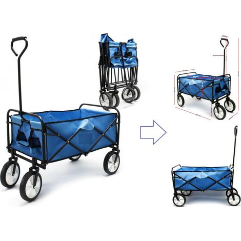 Chariot de jardin ou balade à main pliable avec frein et poignée
