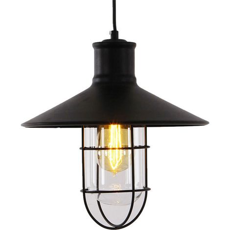 Lampadario a sospensione EDM Vintage in alluminio nero 60W E27 (1/2)