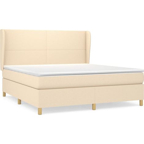 Maison Exclusive - Boxspringbett mit Matratze Creme 180x200 cm St