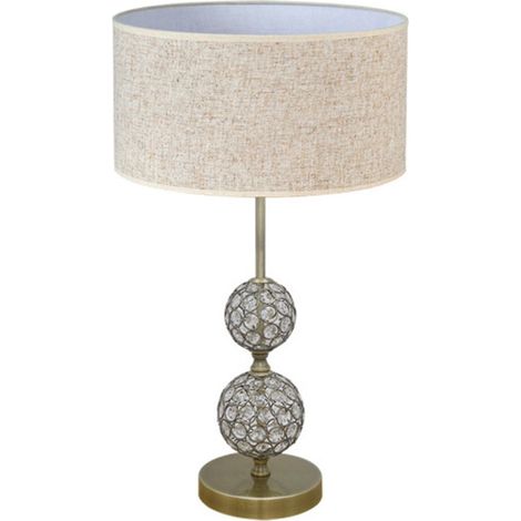 Beatia1xe27 Leder Tischlampe Beige Schirm 35d