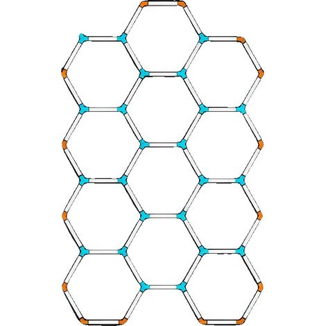 Lámpara de techo LED hexagonal con forma de panal, instalación versátil, iluminación brillante, HC-3824-440 (1/2)