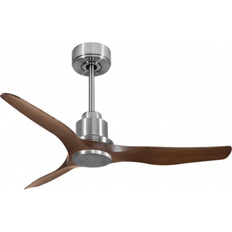Tenerife de KlassFan - Super destratificateur et ventilateur DC 127 cm Chrome pales marrons sans Lumière idéal pour 25 à 35 m²