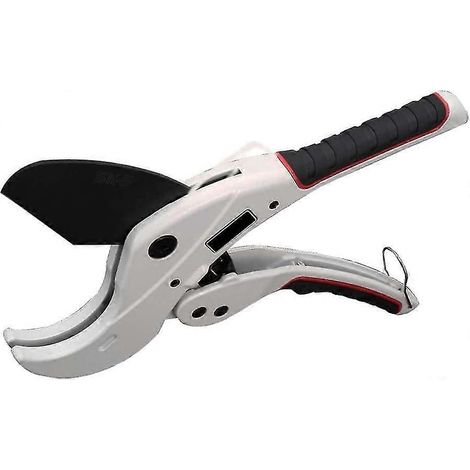 Ratschen-Rohrschneider für PVC, Schneidwerkzeug für Polyethylen-Rohre (PEX/OD/PPR), Kunststoffrohrschneider, bis zu 64 mm (weiß) (1/5)
