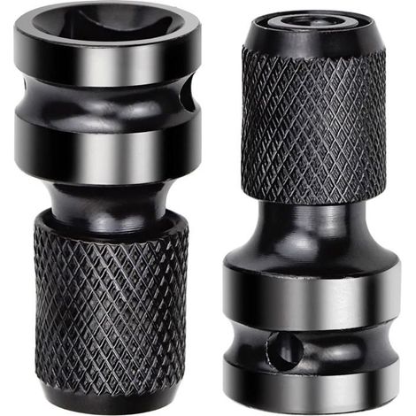 Adaptateur de douille 1/2" carré vers 1/4" hex - Chrome vanadium - 5 cm - pour clé à choc (1/5)