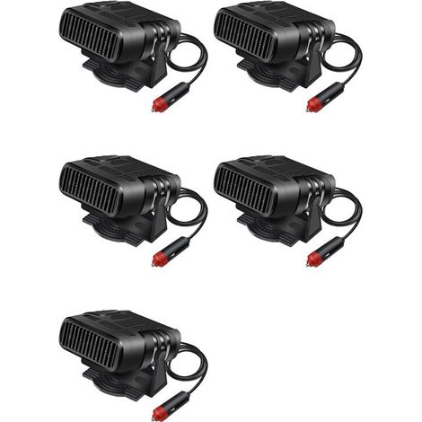 Adecuado para 5x calefactor de coche 4 en 1 de 12 V y 120 W, ventilador eléctrico portátil, secadora de ropa eléctrica, desempañador de parabrisas.