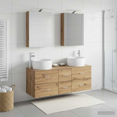 vidaXL Bathroom Furniture Set 5 pcs Artisan Oak (1/5)