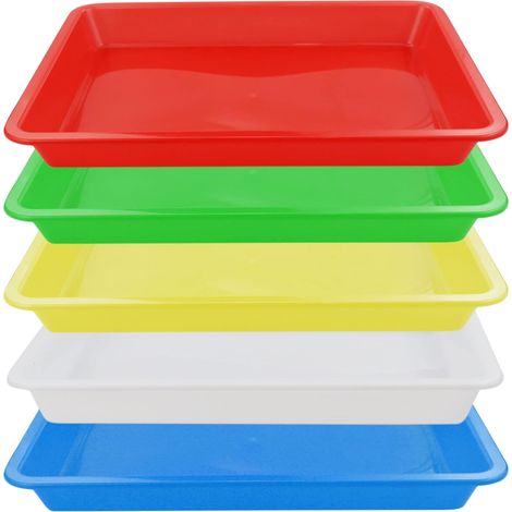 Juego de 5 bandejas multicolores, bandeja de actividades, bandeja de servir para la escuela, el hogar y manualidades.