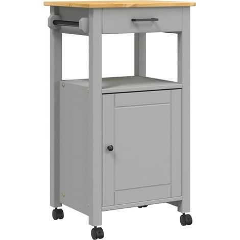 Chariot de cuisine,Chariot de Service,Desserte Cuisine MONZA 48x40x90 cm bois massif de pin CFW72863 (1/5)